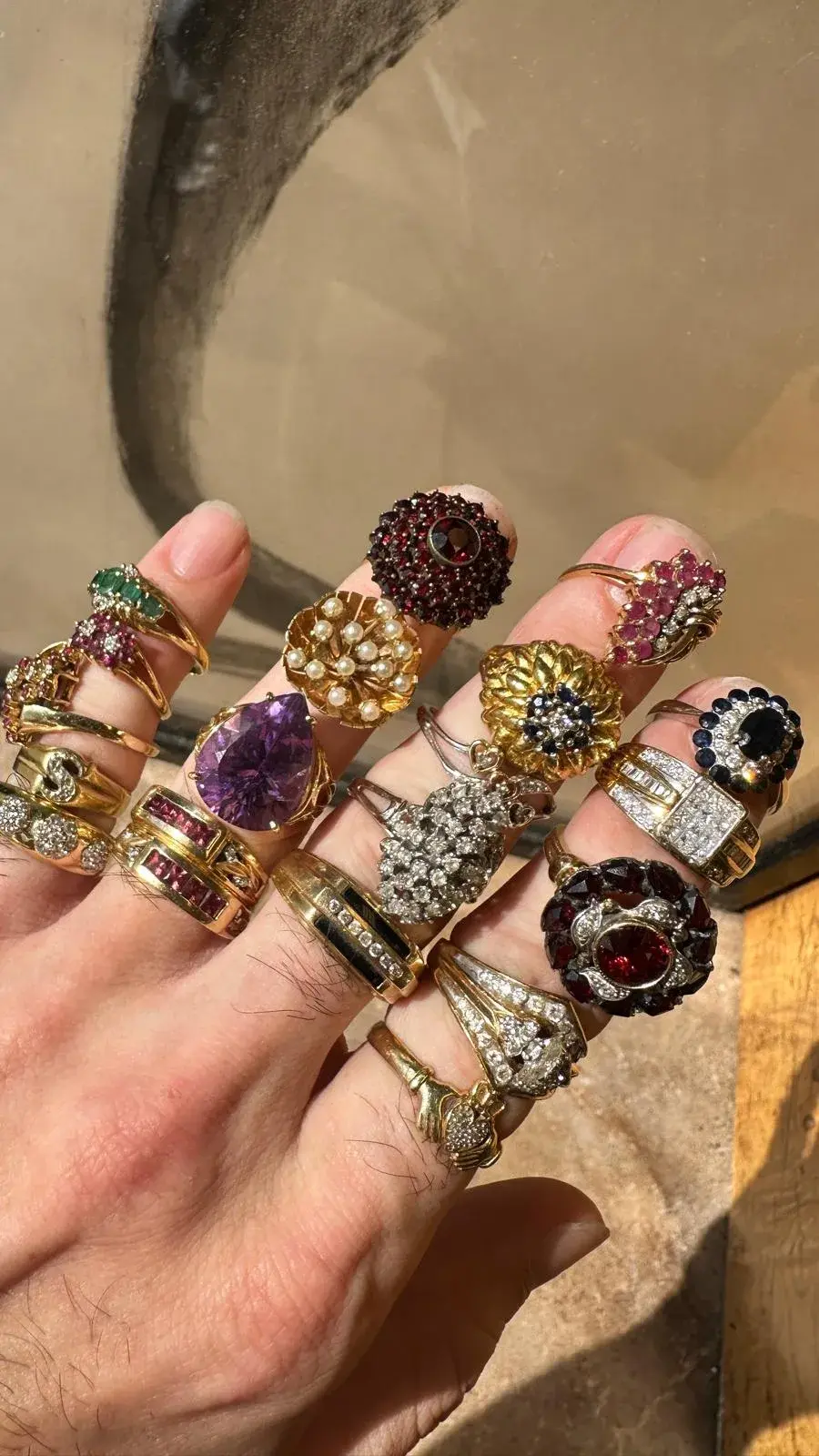 Gold and gemstone rings