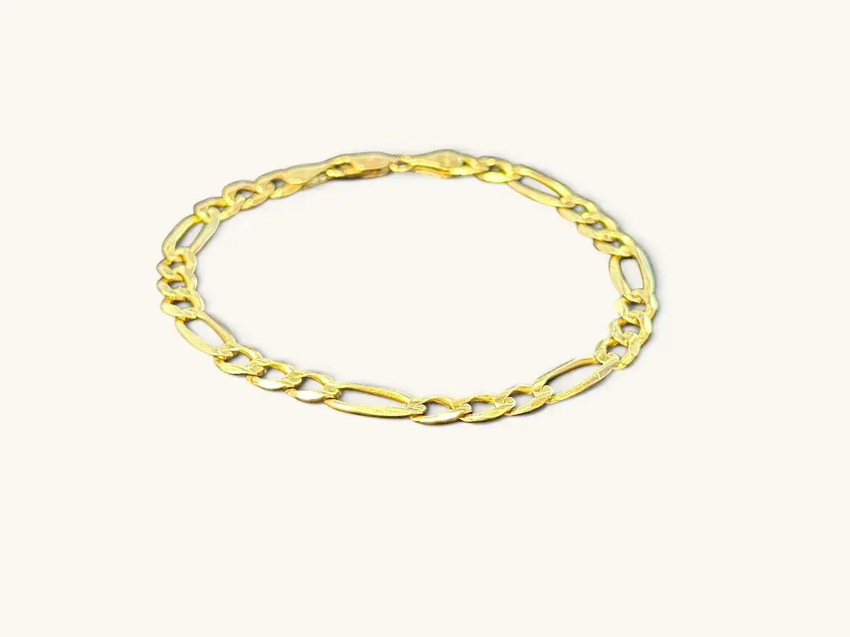 Italian 14K Yellow Gold Figaro Link Bracelet