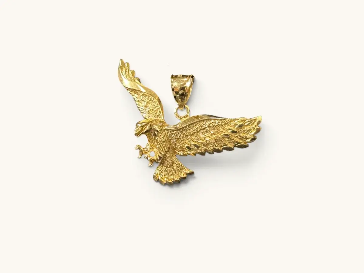 Vintage 14K Yellow Gold Patriotic Eagle Pendant