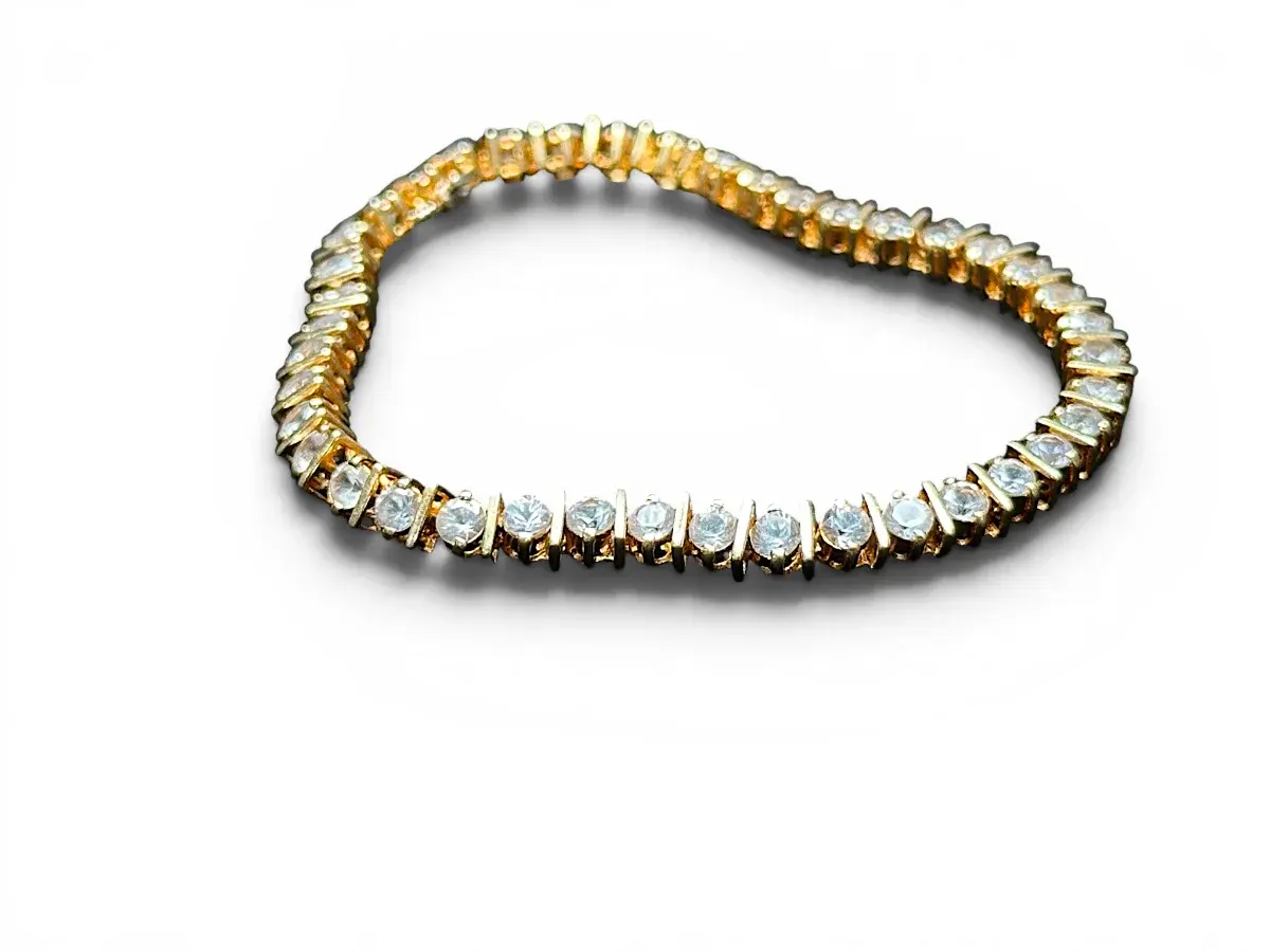 14K Yellow Gold Natural Diamond Tennis Bracelet