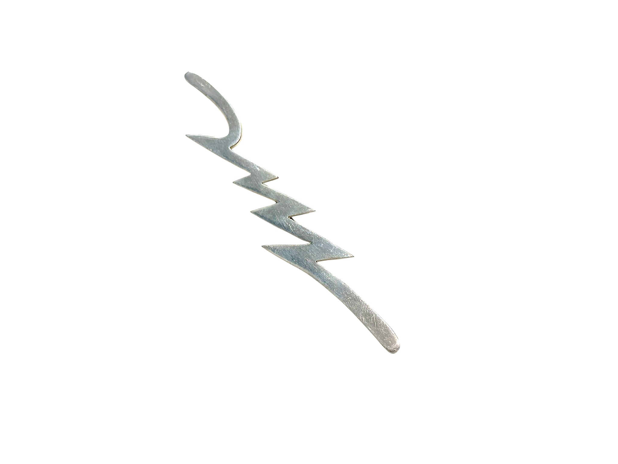 Taxco Sterling Silver Modernist Lightning Bolt Zigzag Brooch