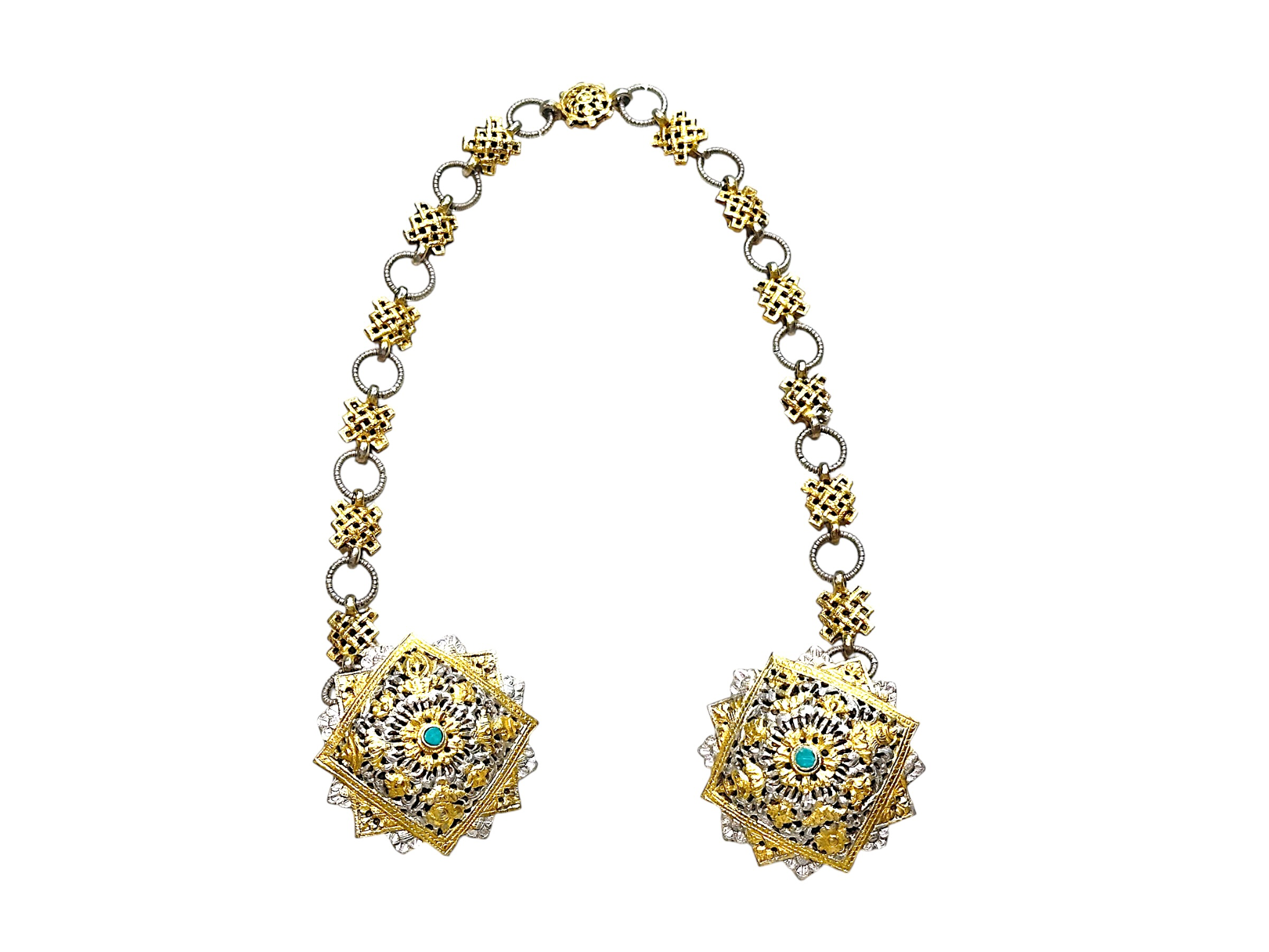Antique Bhutanese Koma Garment Hook— Silver With Gold Wash