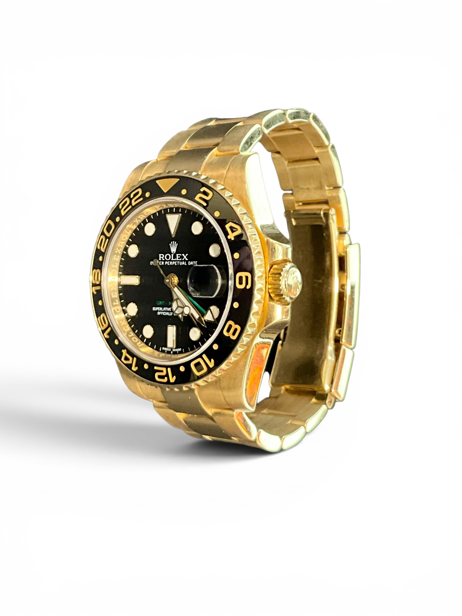 Rolex GMT-Master II 18K Yellow Gold Watch — Ref. 116718LN, Black Ceramic Bezel, Black Dial