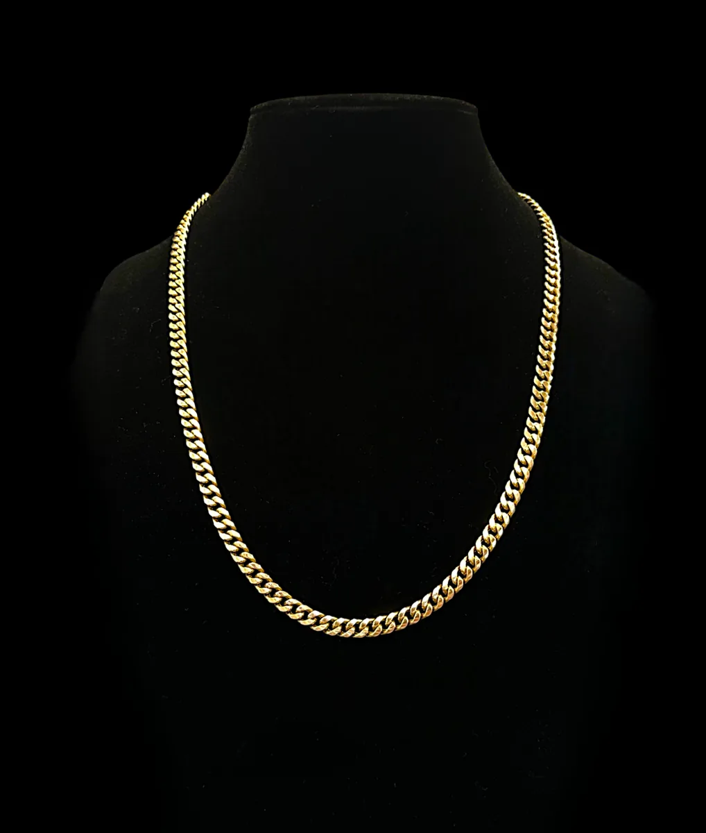 10K Gold Semi-Solid Cuban Link Chain Necklace