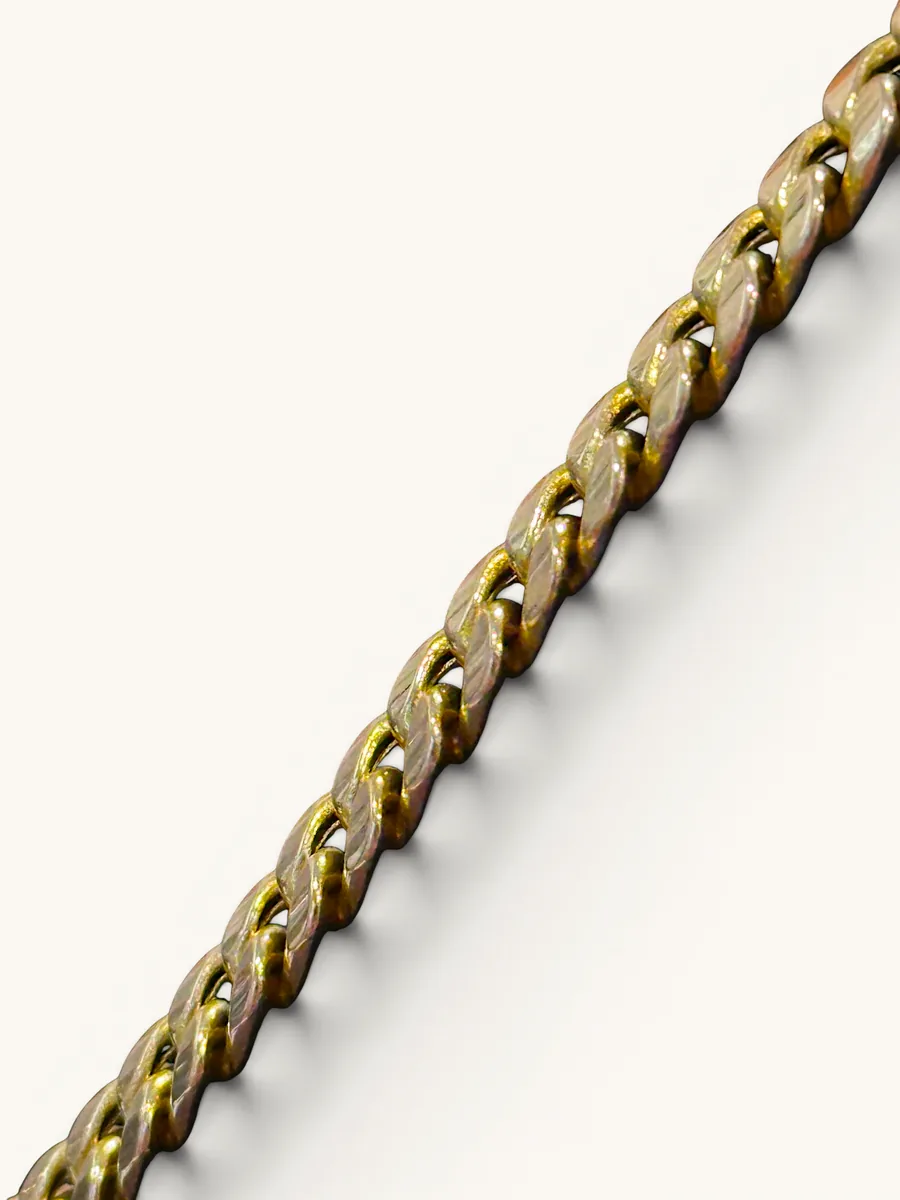 Collar de Cadena de Eslabón Cubano Semisólido de Oro de 10K 3