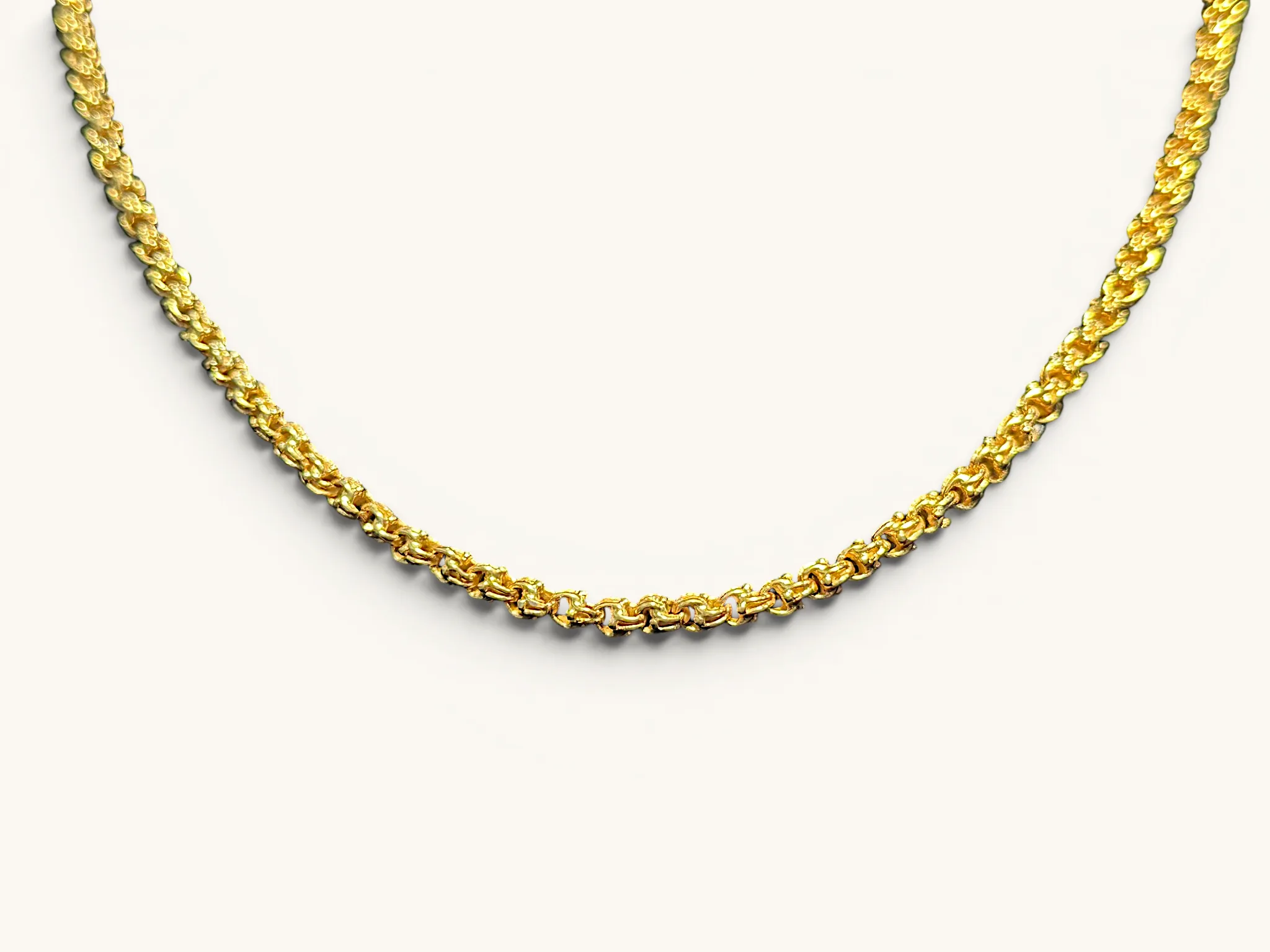 Solid 14K Gold Byzantine Link Chain Necklace 2