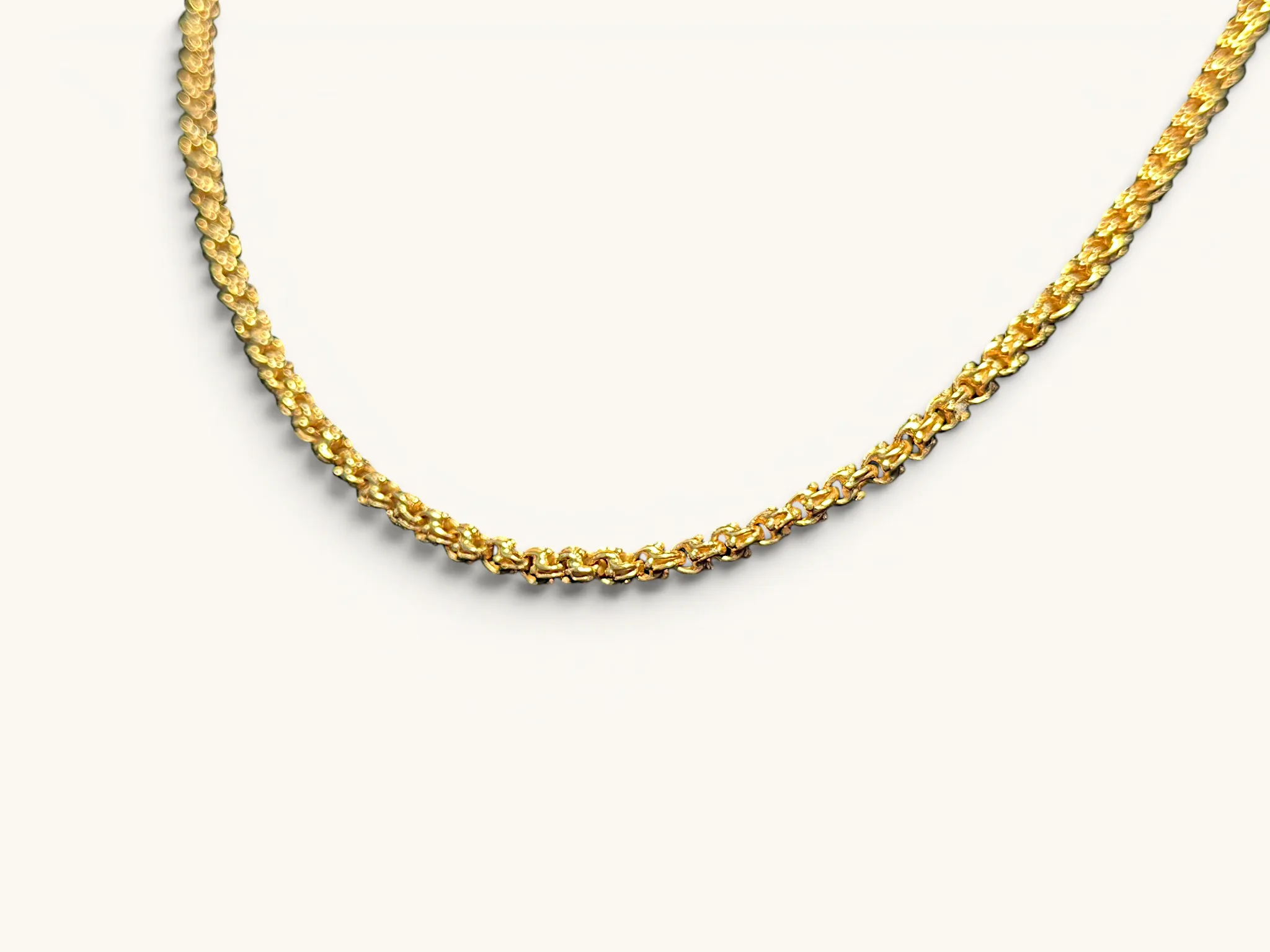 Solid 14K Gold Byzantine Link Chain Necklace 3