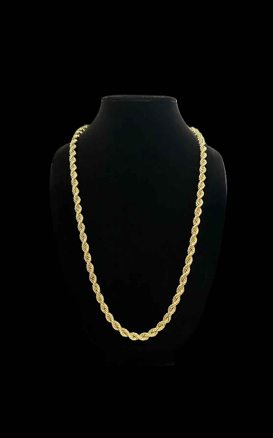 Vintage 14K Gold 7.5mm Infinity Rope Chain Necklace