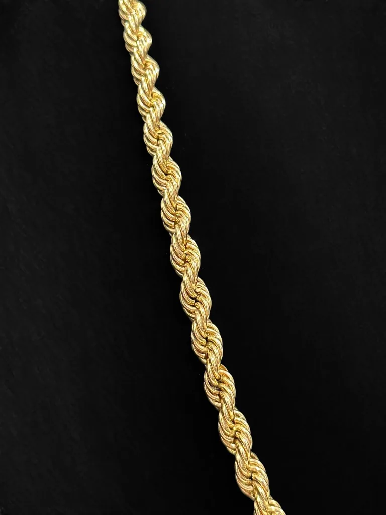 Vintage 14K Gold 7.5mm Infinity Rope Chain Necklace 2
