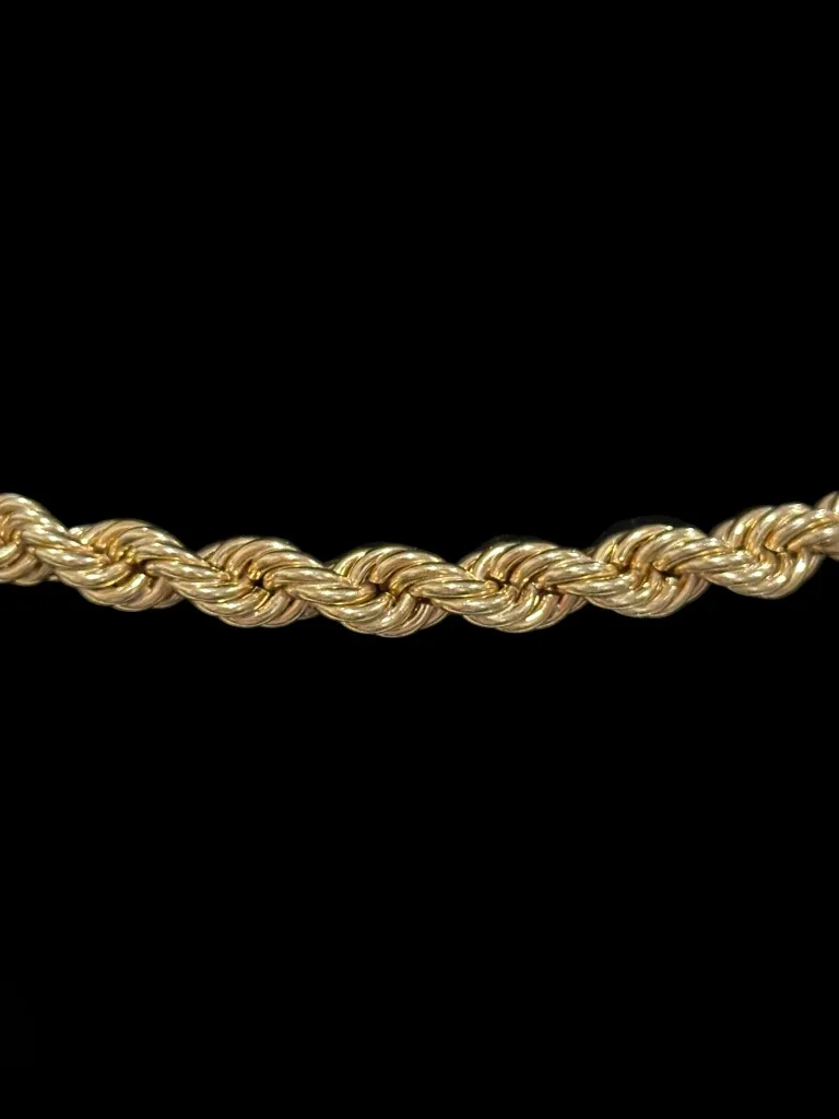 Vintage 14K Gold 7.5mm Infinity Rope Chain Necklace 3