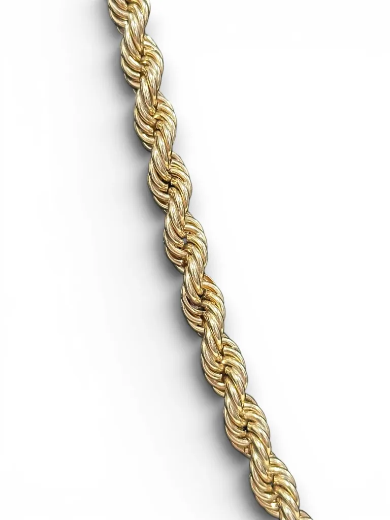 Vintage 14K Gold 7.5mm Infinity Rope Chain Necklace 4