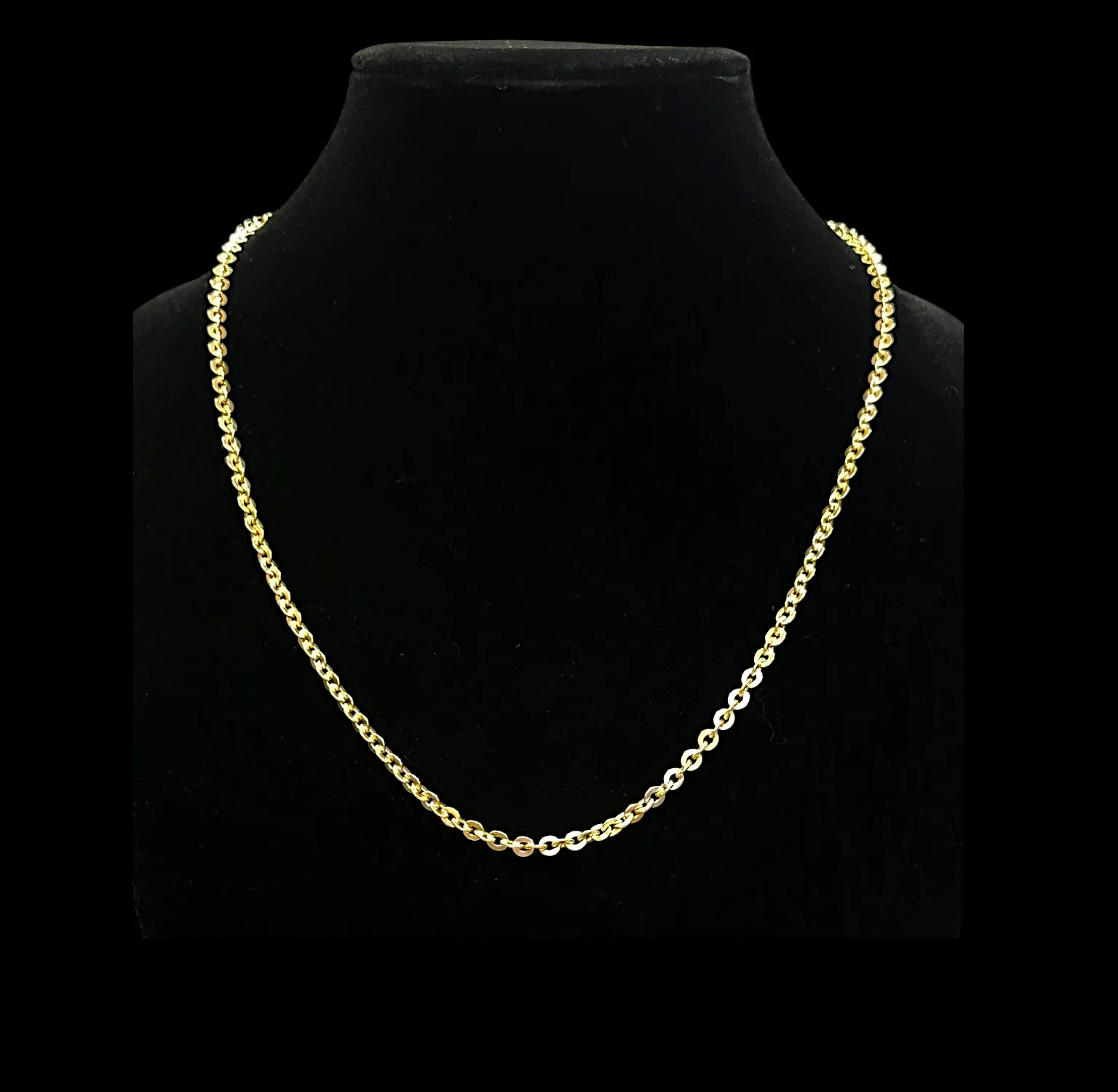Vintage 14K Gold Oval Link Chain Necklace