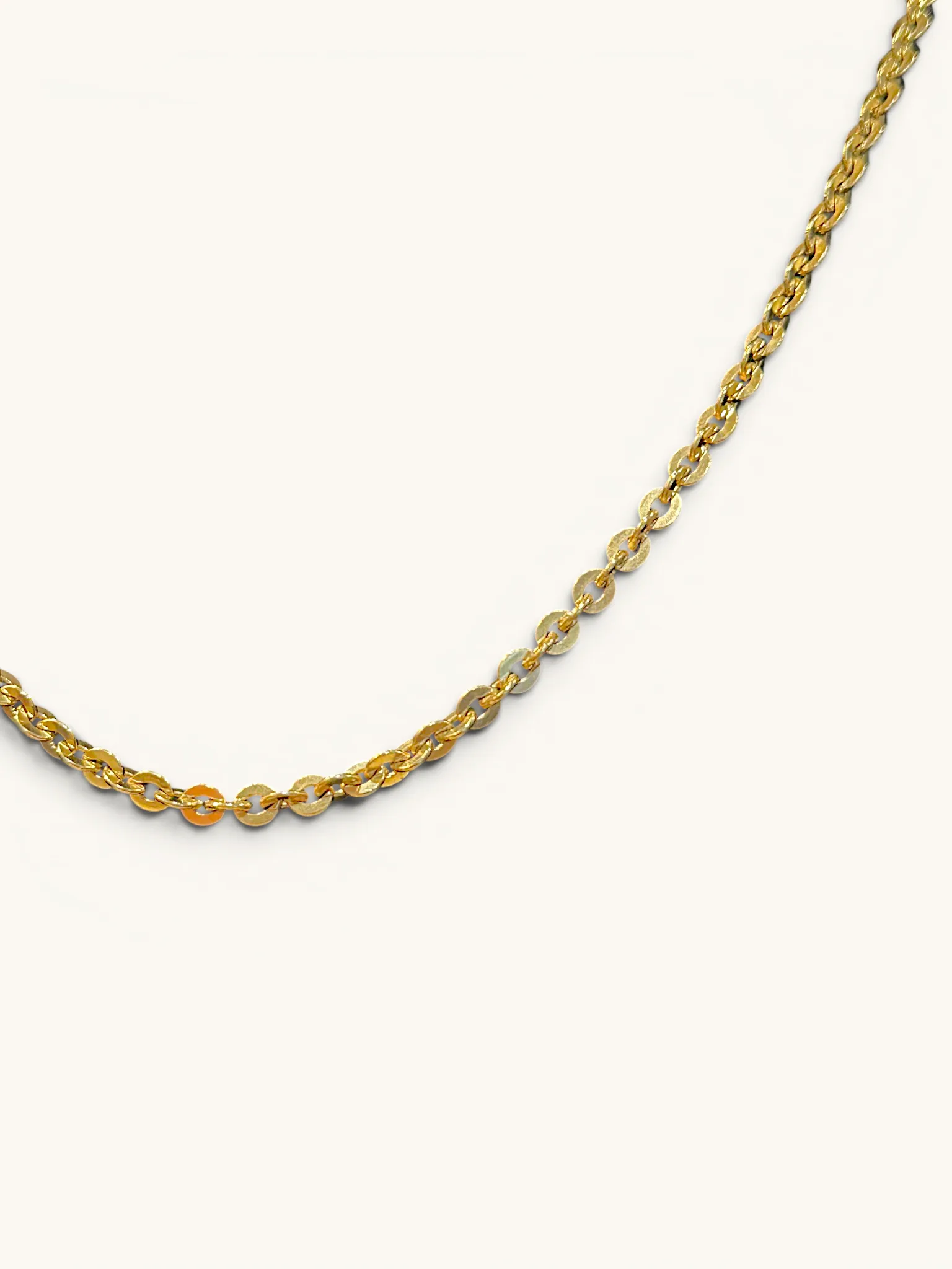 Vintage 14K Gold Oval Link Chain Necklace 2