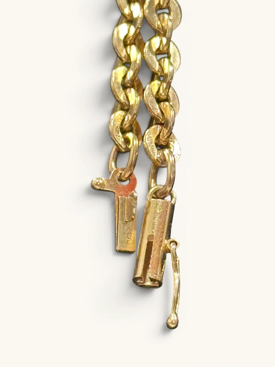 Vintage 14K Gold Oval Link Chain Necklace 5