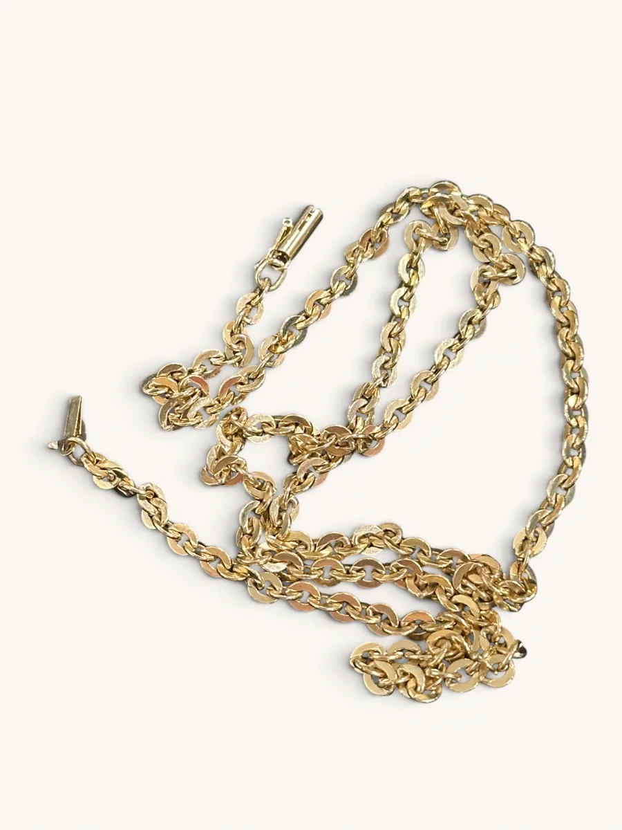 Vintage 14K Gold Oval Link Chain Necklace 6