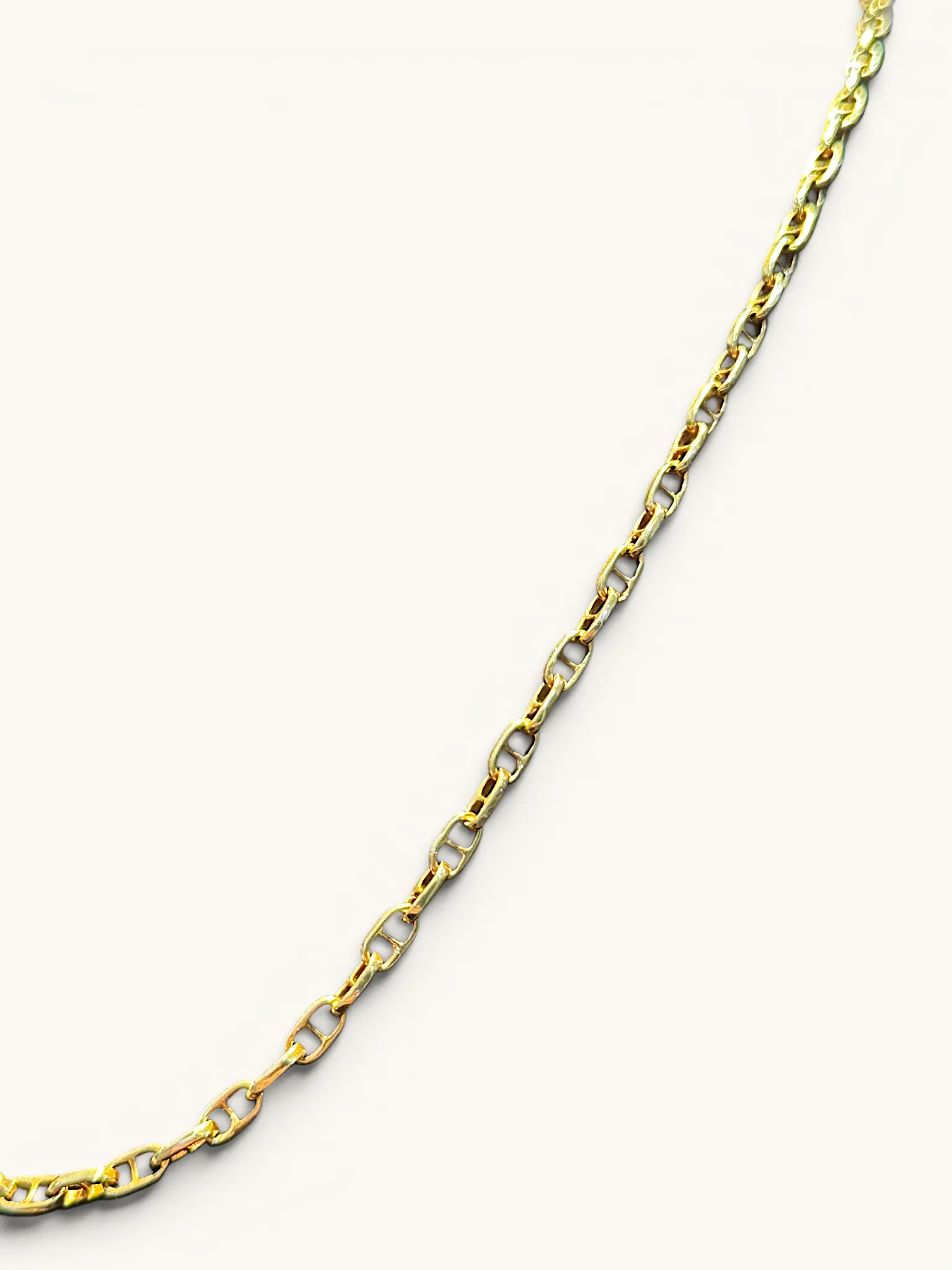 Vintage Italian 18K Gold Anchor Link Infinity Chain Necklace 4