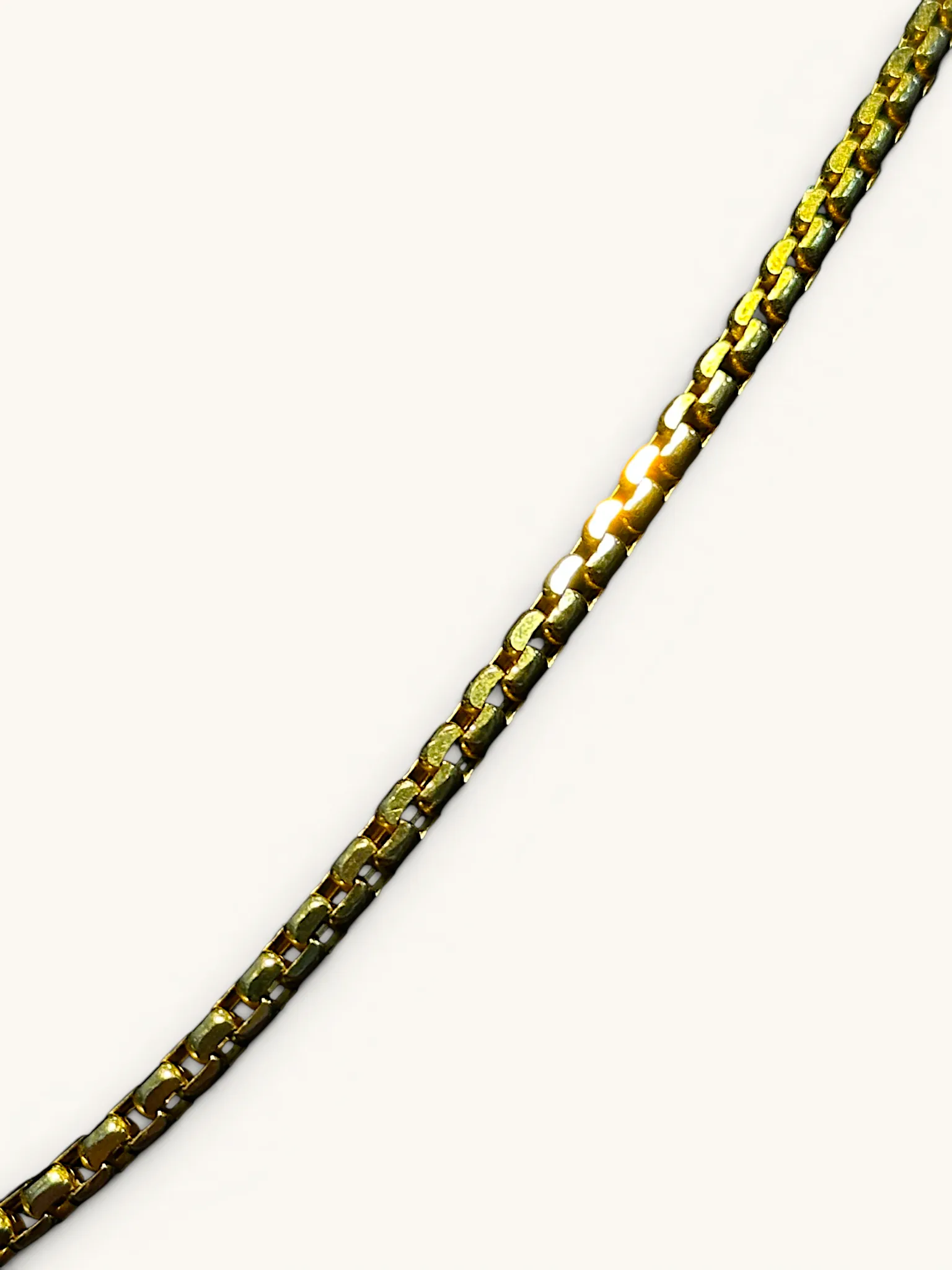 14K Gold Round Box Link Chain Necklace 3